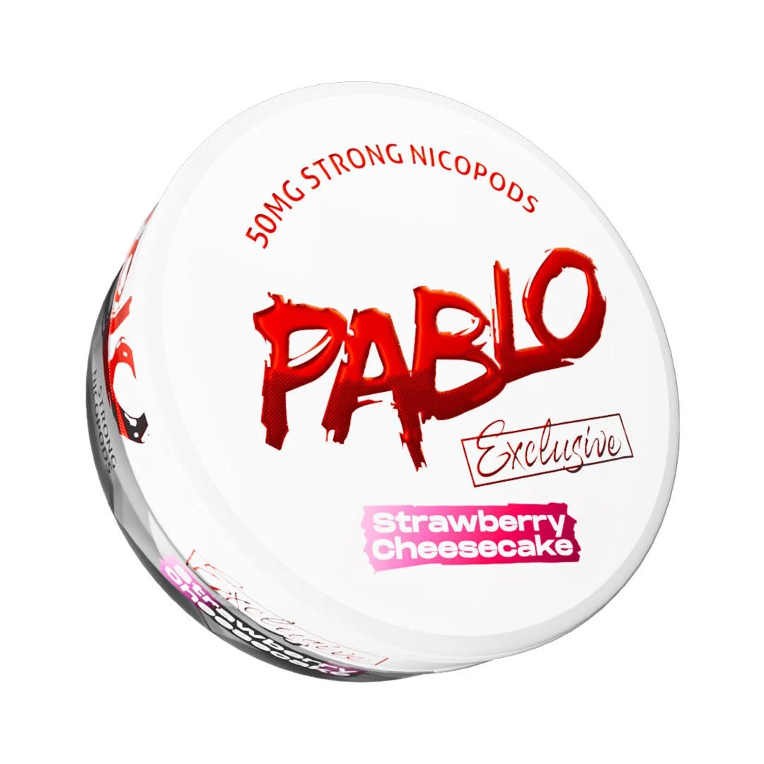 a can of pablo strawberry cheesecake on a white background